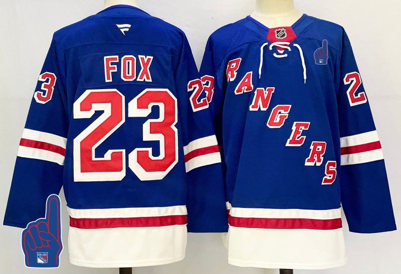 Men New York Rangers #23 Fox Blue Fanatics 2025 NHL Jersey style 6